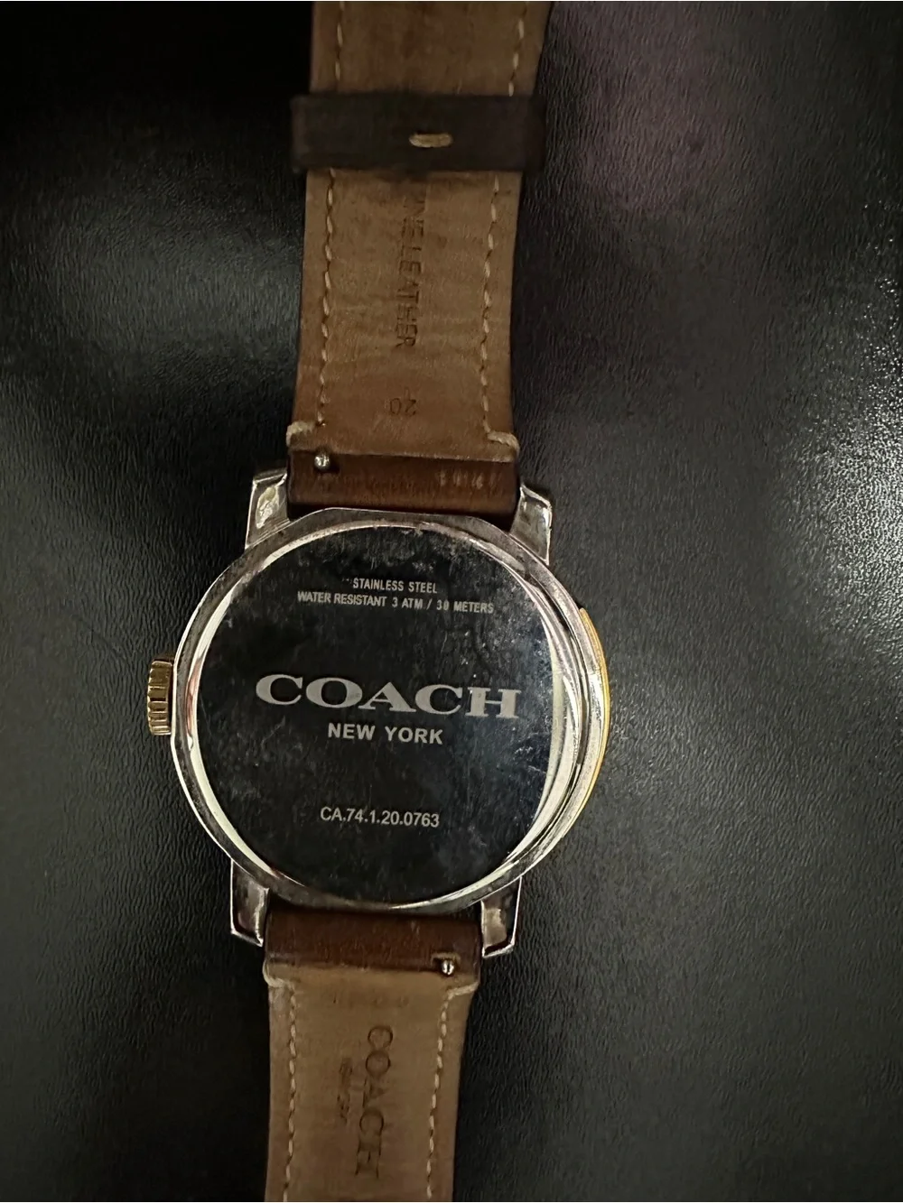 Coach Bleecker Men’s Leather Watch | Needs New Battery